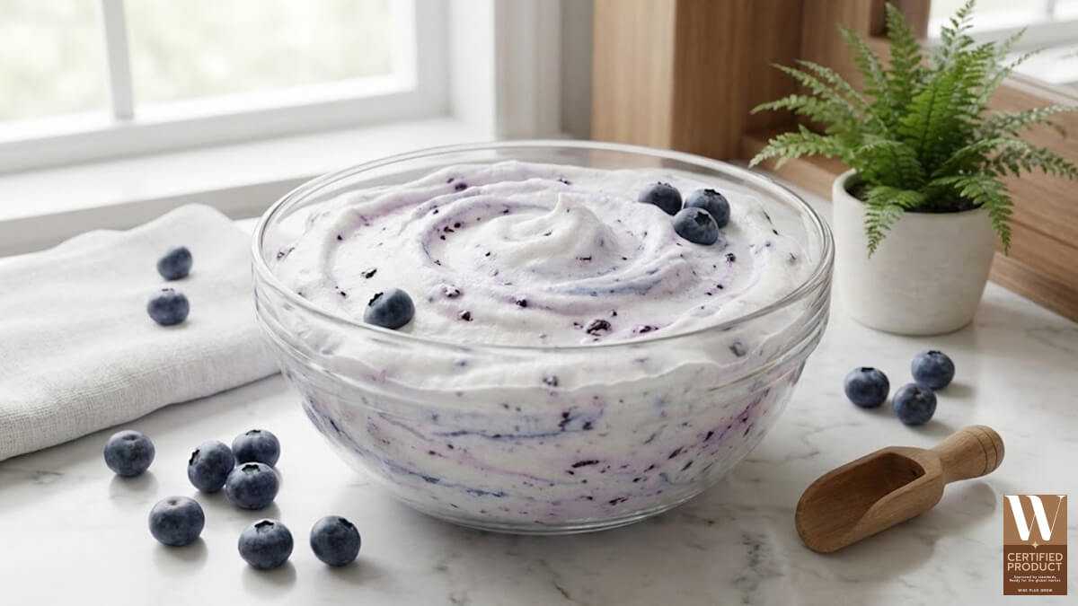 สครับบลูเบอรี่ฟองนมเนื้อครีมฟองนุ่มสำหรับการผลัดผิวอย่างอ่อนโยน