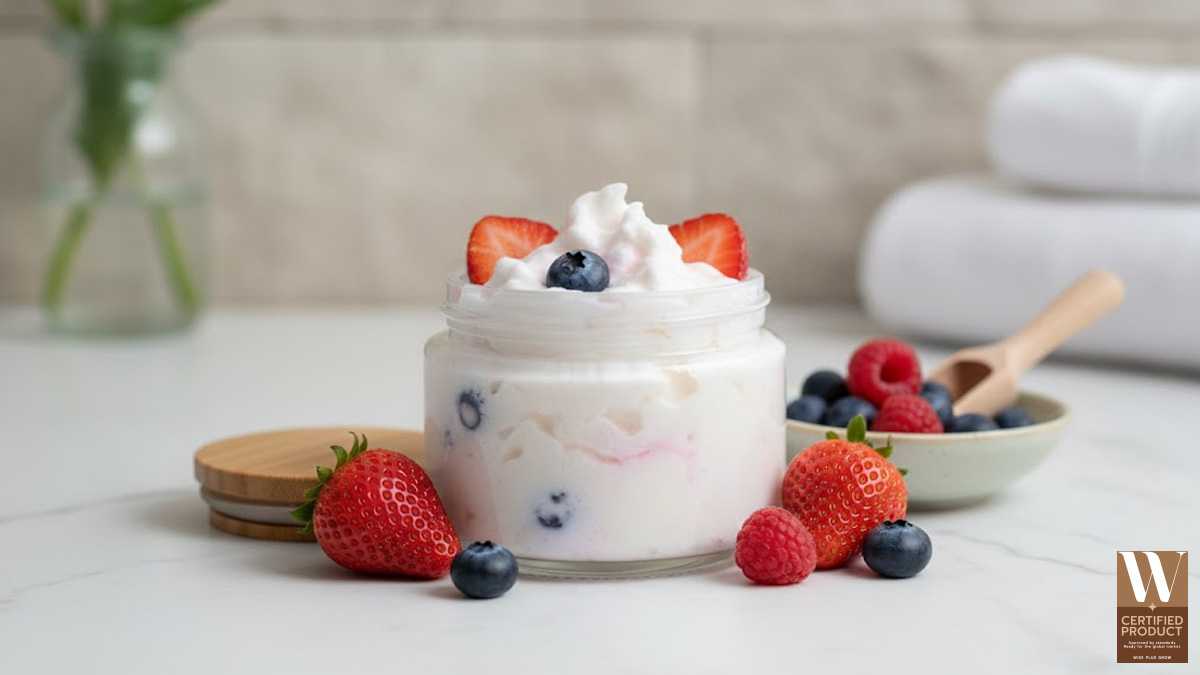 สครับฟรุตตี้เบอรี่ฟองนม เนื้อครีมมี่นุ่ม กลิ่นผลไม้ โทนสปา