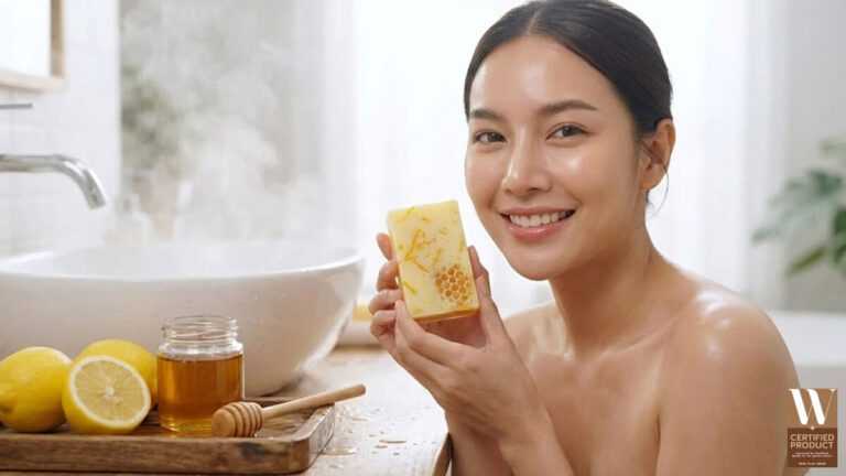 สบู่เลม่อนฮันนี่บำรุงผิวสะอาดสดชื่นและชุ่มชื้น