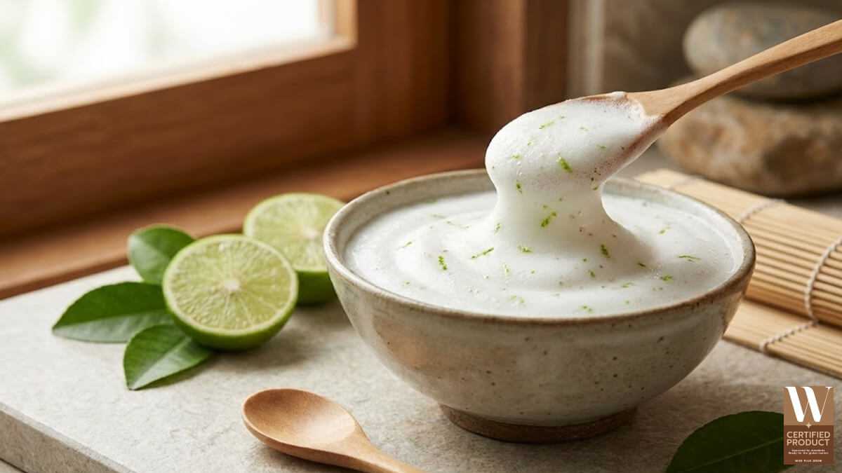 สครับมะนาวฟองนมเนื้อฟองนุ่มสำหรับผิวกาย