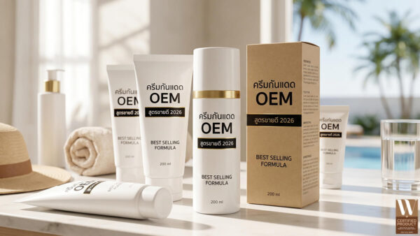 การผลิตครีมกันแดด OEM ปี 2026 สูตรขายดีและข้อมูลที่เจ้าของแบรนด์ควรรู้