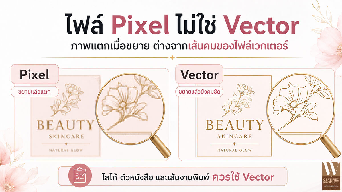 ความแตกต่างระหว่างไฟล์ภาพ AI แบบ Pixel และ Vector สำหรับผลิตกล่องเครื่องสำอาง