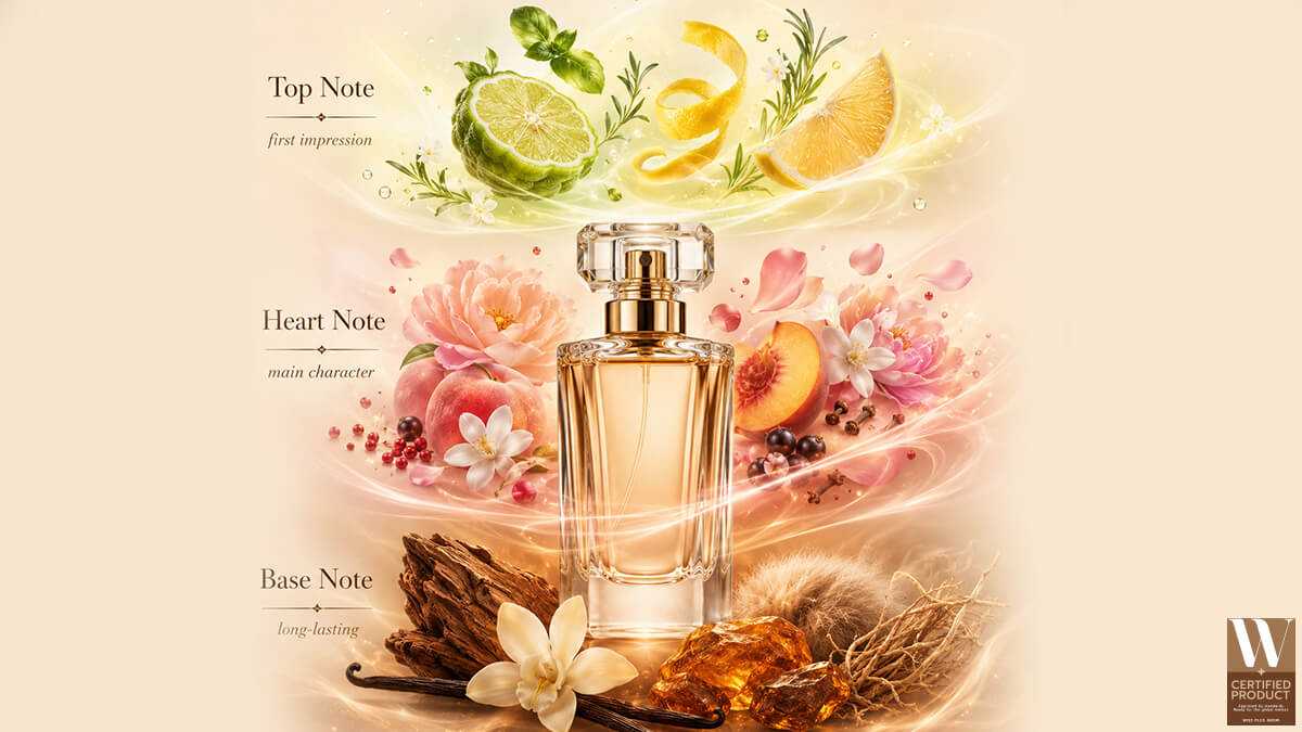 ความแตกต่างของ Top Note Heart Note และ Base Note ในน้ำหอม
