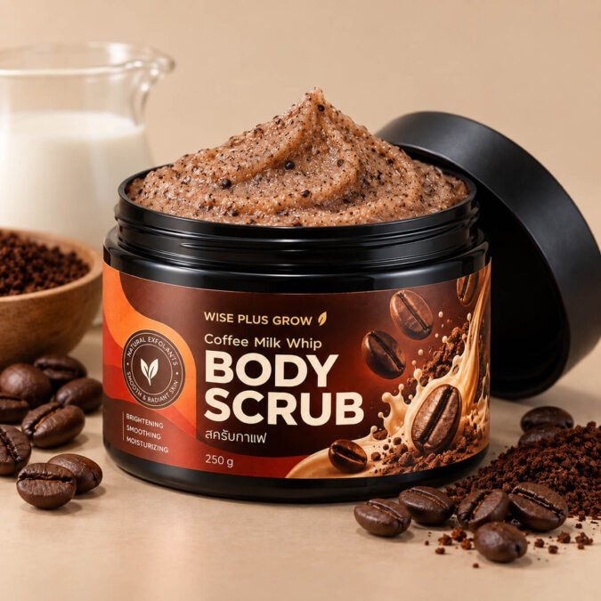 บรรจุภัณฑ์สครับกาแฟฟองนม 250 กรัม