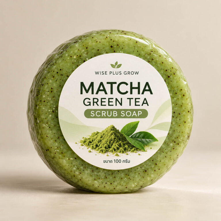 สบู่สครับชาเขียวมัทฉะ Matcha Green Tea Scrub Soap ขนาด 100 กรัม